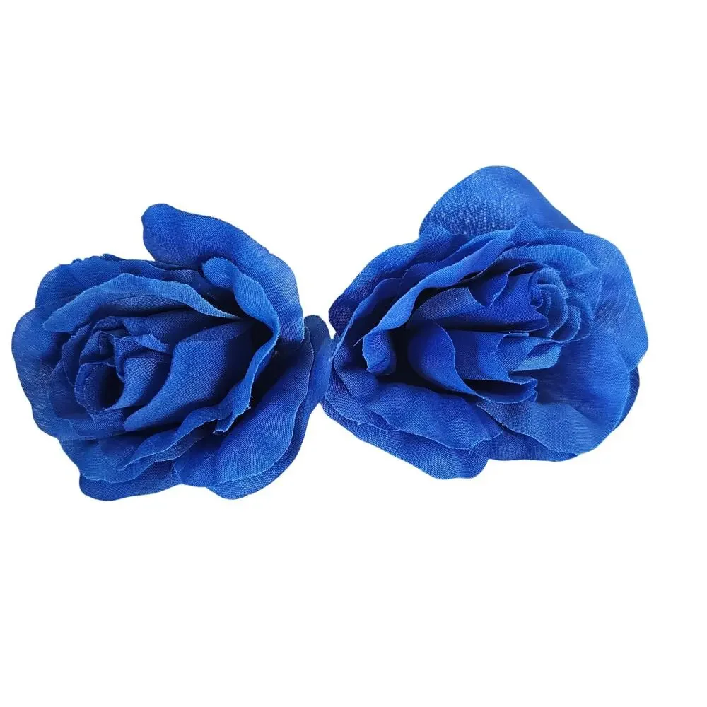 38 Royal Cobalt Blue Artificial Silk Rose Flower Heads 4in Wedding Craft Wreath